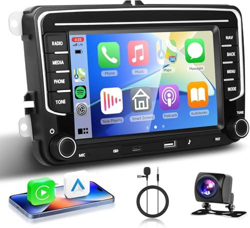 4+64G Android 14 Autoradio 2 DIN per Seat Ibiza 2009-2013 Head Unit Schermo Bluetooth, touchscreen da 7 pollici con Carplay Android Radio Display GPS Navi telecamera posteriore FM/RDS Mirror Link