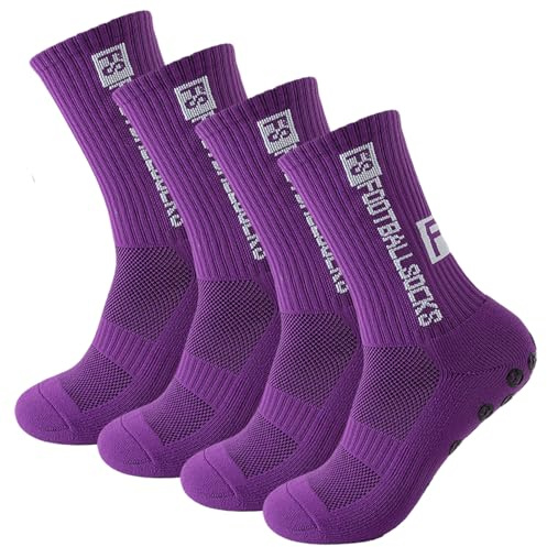 Enreluya Calze Antiscivolo Calcio (2 Paia),Dimensione 40–46 calzini da calcio per uomo e donna, Traspirante ed Elastico, comfort ottimale