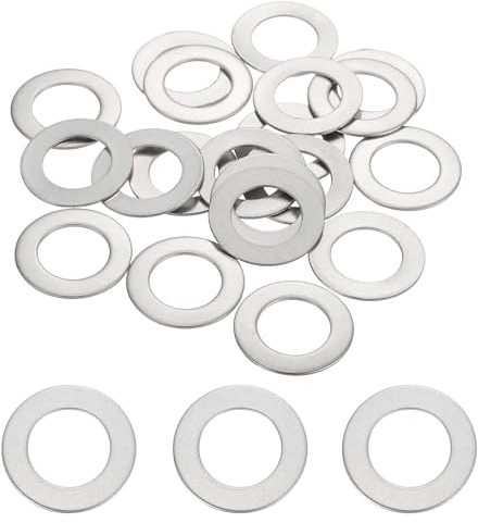 QUARKZMAN Rondelles Plates M14 15mm ID 25mm OD 1mm Epaisseur 20 Pcs | Espaceurs Ronds Plats pour Vis, 304 Acier Inoxydable, pour Boulons, Plomberie, Automobile, Bricolage, Appareils Electriques