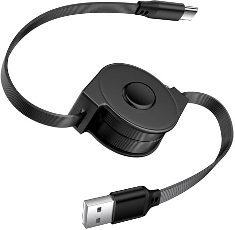ACANDYA 3FT USB to USB C Retractable Car Charger Cable for Carplay Cord | Fast Charge Cord Car Accessories for Android Auto for Women Road Trip Essentials for Men for iPhone 17/16/15/Galaxy S26
