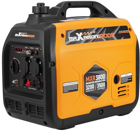 maXpeedingrods Gruppo Elettrogeno Inverter 3500W Compatto e Leggero 21kg | Benzina Generatore di Corrente Portatile 4 Tempi con Modalità ECO, 2 230 V / 2 USB /12 V CC Per RV, Camper e Emergenze