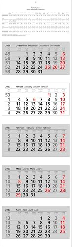 2027 ADINA Fünfmonatskalender 110x33cm mit Tagesanzeiger in Blockform
