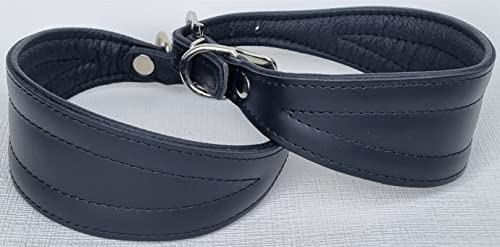 Greyhound Podenco Windhund - Halsband, Halsumfang 22-26cm/45mm, Leder °Schwarz°