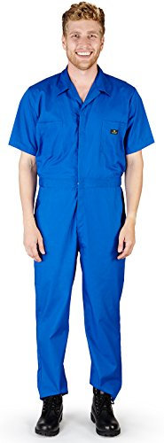 NATURAL WORKWEAR - Mens Short Sleeve Basic Blended Work Coverall Includes Big & Tall Sizes - Order 1 Size Bigger - Blue - X-Large Tall
