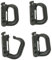 valonic Molle Karabiner - Plastik Karabinerhaken für Rucksack, Gürtel - 4 Stück, schwarz, Molle Zubehör, Grimlock grimloc