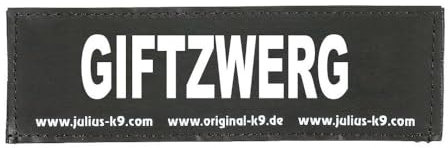 Julius-K9 162LR-K-36005 Klettaufschrift, GIFTZWERG, klein, schwarz