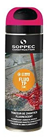 Soppec Fluorescent Pink TP Temporary Marking Spray Paint Construction Survey