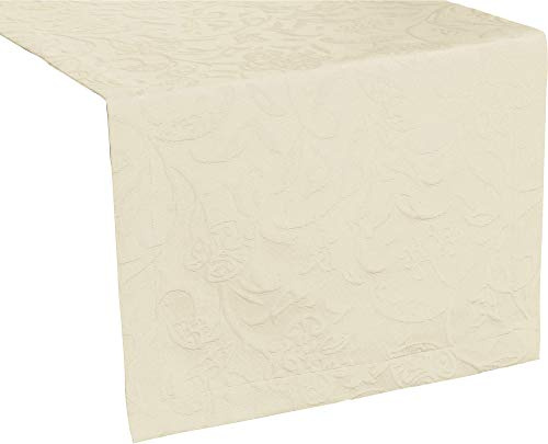 Pichler CORDOBA_050/150_PE hochwertig und bügelfrei - Gedeckläufer 50 x 150 cm perle