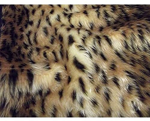 Animal Fun Kunstpelz Stoff Material - Cheetah - Beige, 1Mtr - 150cm x 100cm