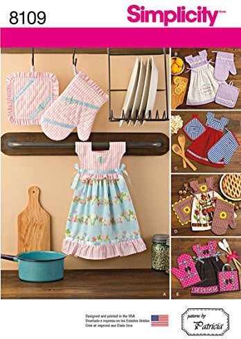 Simplicity Pattern 8109 OS Towel Dresses, Pot Holders and Oven Mitts, Paper, 22x15x1 cm