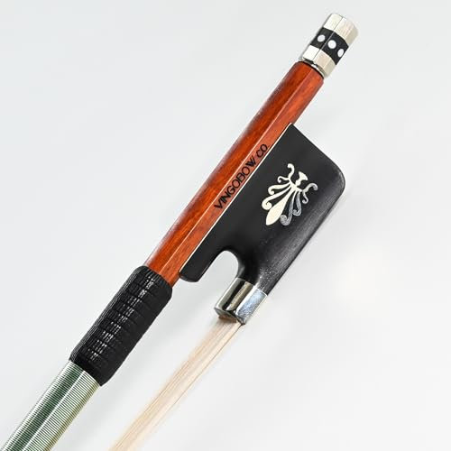 vingobow 4/4 Größe Pure Silber montiert Pernambuco Cello Bogen für concetro Level. ausgewogen warmen Klang und Nice Flexibilität mit hartem Holz Fall, Art Nr. 860 C