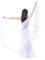 Calcifer 250 cm x 120 cm Chiffon-Halbrunder Bauchtanz-Schal, Schleier, Zubehör für Frauen, professionelle Tänzerin (weiß)