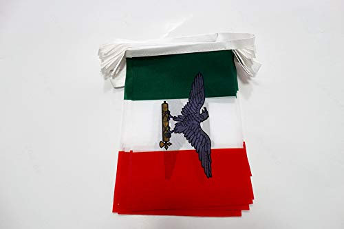 AZ FLAG O_1092 Guirnalda 20 Banderas de la República Social Italiana Rsi, Poliéster, 21 x 15