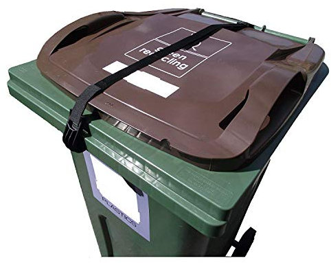 1 x Wheelie Bin Top Strap – No Tools or Drilling Required - Keep Lid Closed & Contents Secure (1)