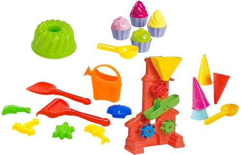 Haberkorn Riesiges Sandspielzeug Set mit Sandmühle 15 Sandformen Guglhupf UVM