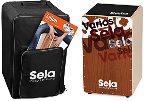 Sela SE 145 IT Varios Cajon Bundle mit Rucksack, Sitzpad, italienischer Anfängerschule, CD und DVD