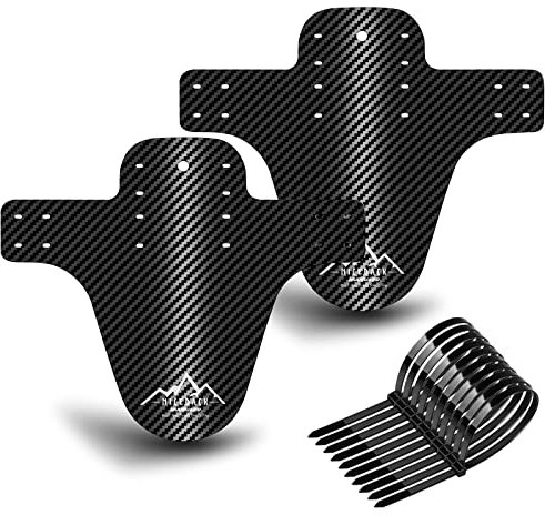 NICEDACK Schutzbleche Mountainbike,Mountainbike Spritzschutz, MTB Vordere und Hintere Kompatible Mudguard,Fahrrad Zubehör MTB Mud Guard Fit 20 26 27 27.5 29 Zoll Fat Bike (Silbernes Logo)