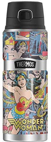 Wonder Woman Collage, THERMOS STAINLESS KING Stainless Steel Drink Bottle, Vacuum insulated & Double Wall, 24oz