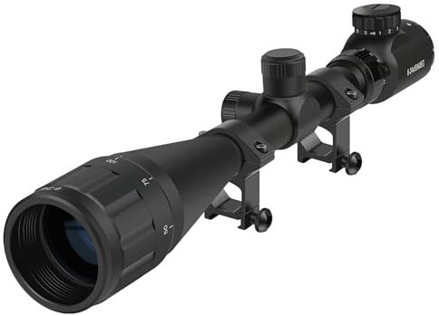 Feyachi Taktisches Zielfernrohr 6-24x50mm - Rot und Grün Beleuchtete Optik Mit Entfernungsmesser Absehen - Wasserdicht Fogproof für Jagd