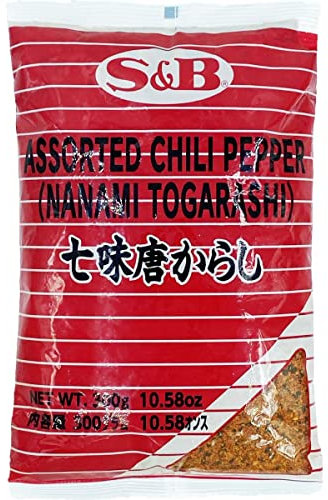S&B Mezcla japonesa de 7 especias picantes Shichimi Togarashi 300G en bolsita, también se vende con frasco, marca S&B (1 bolsita)