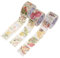 VICASKY Briefmarken Aufkleber Dekorative Scrapbooking - 3 Rollen Stempel Washi Tapes Vintage Briefmarken Aufkleber Tragbare für DIY Dekorative Tagebuch Planer Scrapbooking Foto Ablums