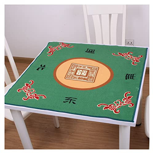 Uziqueif Mahjong Cloth, Mahjong Cushion, Mahjong Mat, Mahjong Pad, Spielmatte Tischauflage für Mahjong, Poker, Kartenspiele, Brettspiele, für alle Spielsteine und Dominosteine,Grün,78 * 78 cm