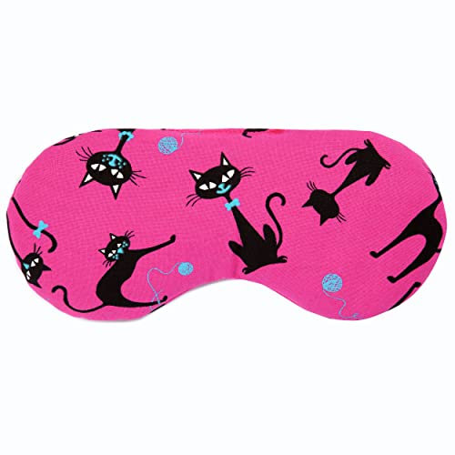 Augenkissen Leinsamen + Augentrost, zur Entspannung, zum Kühlen oder für Yoga - Farbe: Katzen-Pink