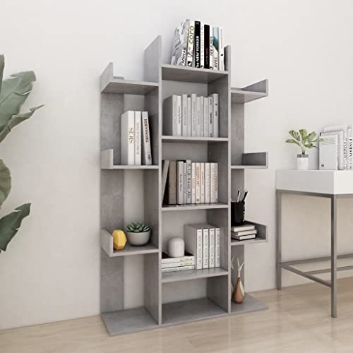 SKM Libreria Grigio Cemento 86x25,5x140 cm in Truciolato