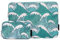 ZhuiKun Housse Imprimé Vague Résistant à l'eau 15 Pouces Laptop Sleeve Sac en Toile Sacoche pour Ordinateur Portable avec Petite Pochette (Vert)