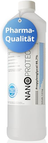 Nanoprotect Propylenglycol 99,7% | 1 kg | Pharmaqualität und Lebensmittelqualität E1520 | Propylenglykol - Made in germany | flüssig