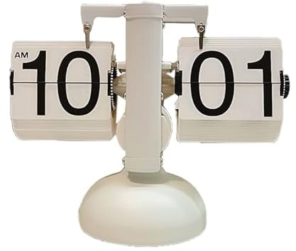Flip Clock, Flip Desk Clock, Retro Digital Flip Down Clock, Retro Vintage Design Auto Flip Clock Desk Clock, Mute Accurate Mechanical Tabletop Flip Clock für Home Office School Hotel Café(Wei?)