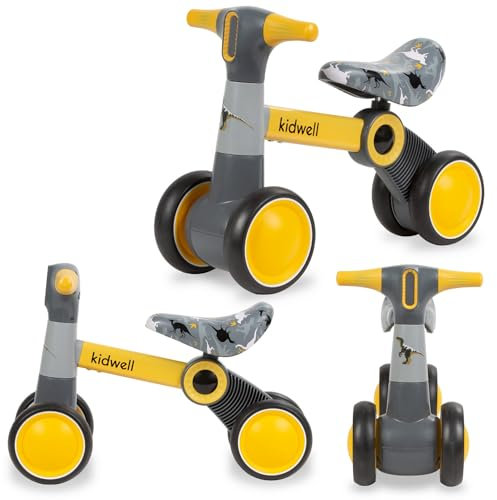 COIL Kinderlaufrad, Balance Fahrrad Bike, Lauflernrad, Balance-Bike, Cross-Country-Bike mit verstellbarem Sitz, 2 kg leicht, Eva-Schaumreifen, bis 20 kg, für Kinder ab 12 Monaten, (Gelb)