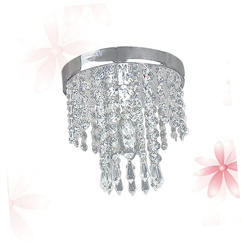 DOITOOL Pendelleuchte Led-Kristall-Kronleuchter Dekorative Deckenleuchte Mini-Kristall-Kronleuchter Runder Kronleuchter Mini-Pendelleuchten Kronleuchter Für Eingangsbereich Hängelampe