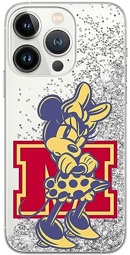 ERT GROUP mobile phone case for Apple Iphone 13 PRO original and officially Licensed Disney pattern Minnie 072 optimally adapted to the mobile phone, with glitter overflow effect