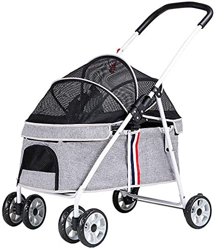 Pet Gear Jogging-Haustierbuggys ohne Reißverschluss für Katzen/Hunde Hundebuggys ohne Reißverschluss für kleine mittelgroße Hunde bis 20 kg Hundekinderwagen Kinderwagen mit (Grau)