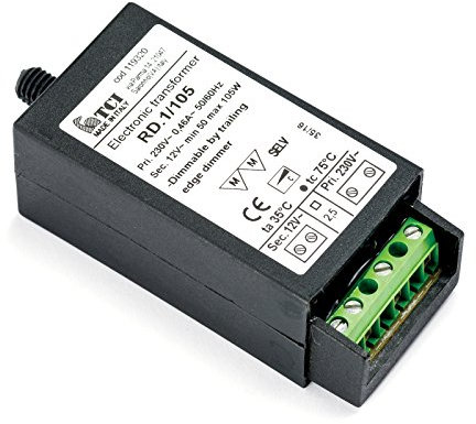 TCI Elektronischer Transformator RD.1/105 Trafo Dimmer dimmbar 12 Volt 50-105W dimmable schwarz