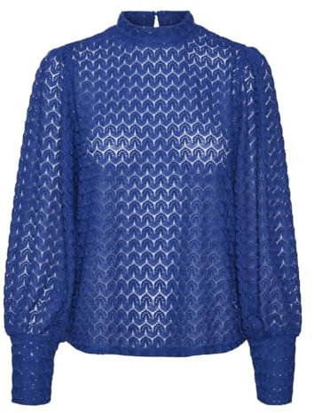 Vero Moda Vmbecca Top in Pizzo a Collo Alto Jrs Blusa a Maniche Lunghe, Naviga in Internet, XL Donna