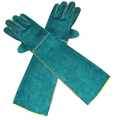 Uonlytech Bissfeste Handschuhe aus Atmungsaktivem Leder Kratzfest und Schützt vor Reptilien und Anderen Tieren Verlängertes Design für Zusätzlichen Arm-schutz für Tierliebhaber
