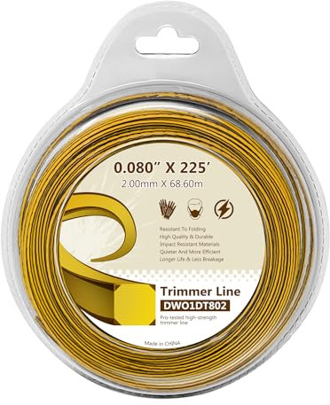 HASMX 2-Pack DWO1DT801 DWO1DT802 String Weed Trimmer Line for Dewalt Cordless Battery Operated Bump Feed String Grass Trimmer Lawn Edger Spool Lines (2-Pack DWO1DT802, Length-225Ft, 2, DWO1DT802)