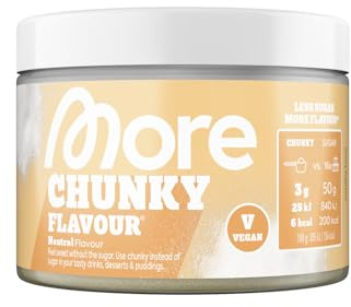 MORE Chunky Flavour, Geschmacksneutral, 150 g, vegan | Geschmackspulver zum Süßen, ohne viel Zucker und Kalorien, mit Inulin und Laktase