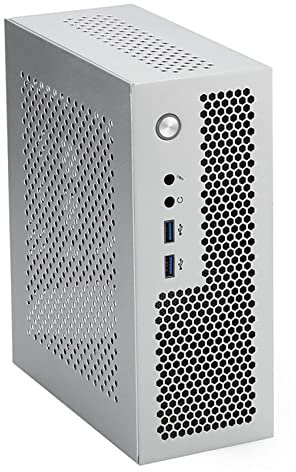 Qoekacy A09 HTPC Computer Case Mini ITX Gaming PC Chassis Desktop Chassis USB3.0 Computer Case Home Computer Case Silver
