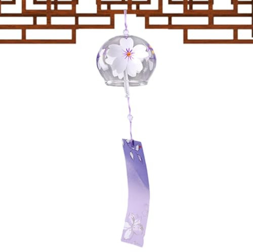 Japanische Windspiele, Romantische Blumen Außen Windglocken, Schöne Handgefertigte Mit Glas Bemalte Windspiel Ornament, Innen Außen Gartenglocke Mit Karte Für Terrassenbalkon