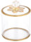 SUMTree Wattestäbchen box aus Glas Gold Organizer Wattepads Behälter Box
