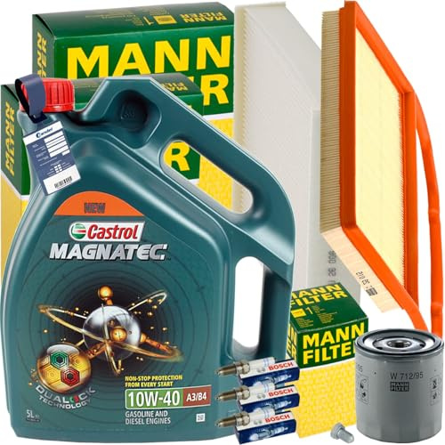 Mann Inspektionspaket+5L 10W-40 Öl | C29015+CU26006+W712/95+588.670.001+MN18+0241135520 Kompatibel mit Citigo (NF1),Mii (KF1, KE1),UP! (121, 122, BL1, BL2, BL3, 1