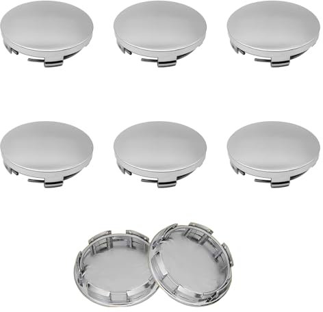 VZU 8 Stück Radnabenkappen Nabendeckel OD 60mm, ID 56mm, Universal Nabendeckel für VW BMW Mercedes Audi Skoda, Silber Radnabenkappen für Auto Felgendeckel, Hochwertige ABS Nabenkappen für Autozubehör