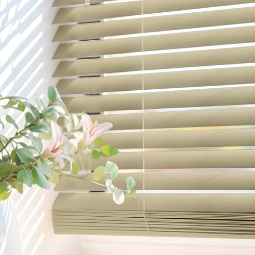 PVC/Kunststoff-Jalousie für Fenster mit selbstsichernder Schnur, verdeckten Halterungen und einfacher Wand- oder Deckenmontage. Jalousien und Rollos STORESDECO PVC Braun 120x160 cm (BxH)
