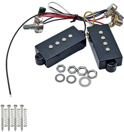 E-Bass Tonabnehmer Ersatz Bass Vorverstärker Verkabelung Schaltung Tonabnehmer 4 Saiten Bass Tonabnehmer Set E-Bass Zubehör