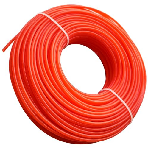 DY.2ten Fil Coupe Bordures 3,0 mm Diamètre Fil pour Débroussailleuse 50m Bobine de Fil Nylon Rond pour Tondeuses à Gazon, Fil de Remplacement de Haute Qualité, Orange.