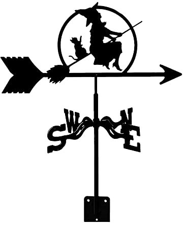 Wetterfahne Hexe Statue Indikator Edelstahl Wetterfahne Indikator für Outdoor Dachmontage Hofmesswerkzeug