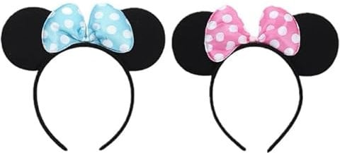 Yapartifa 2 Pcs Mickey Mouse Ears Headbands Novelty Accessory Holiday Party Birthday Party Cosplay Accessories for Adults Children